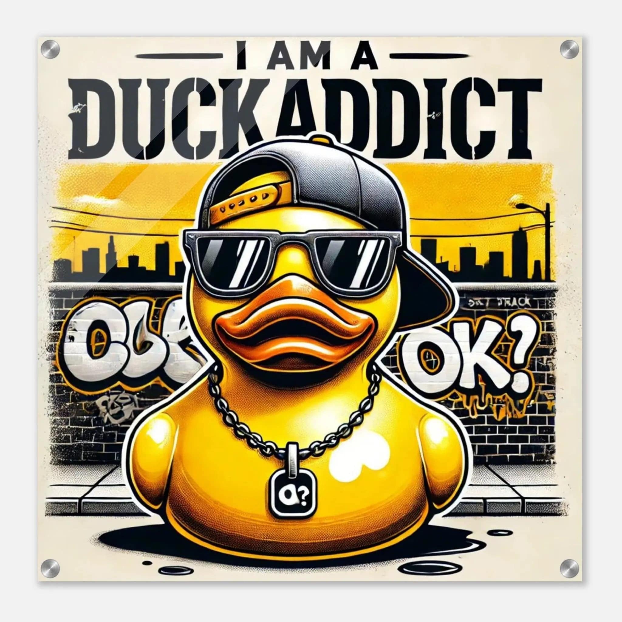 I AM A DUCKADDICT OK? | Acrylic Print - The Duck Yard