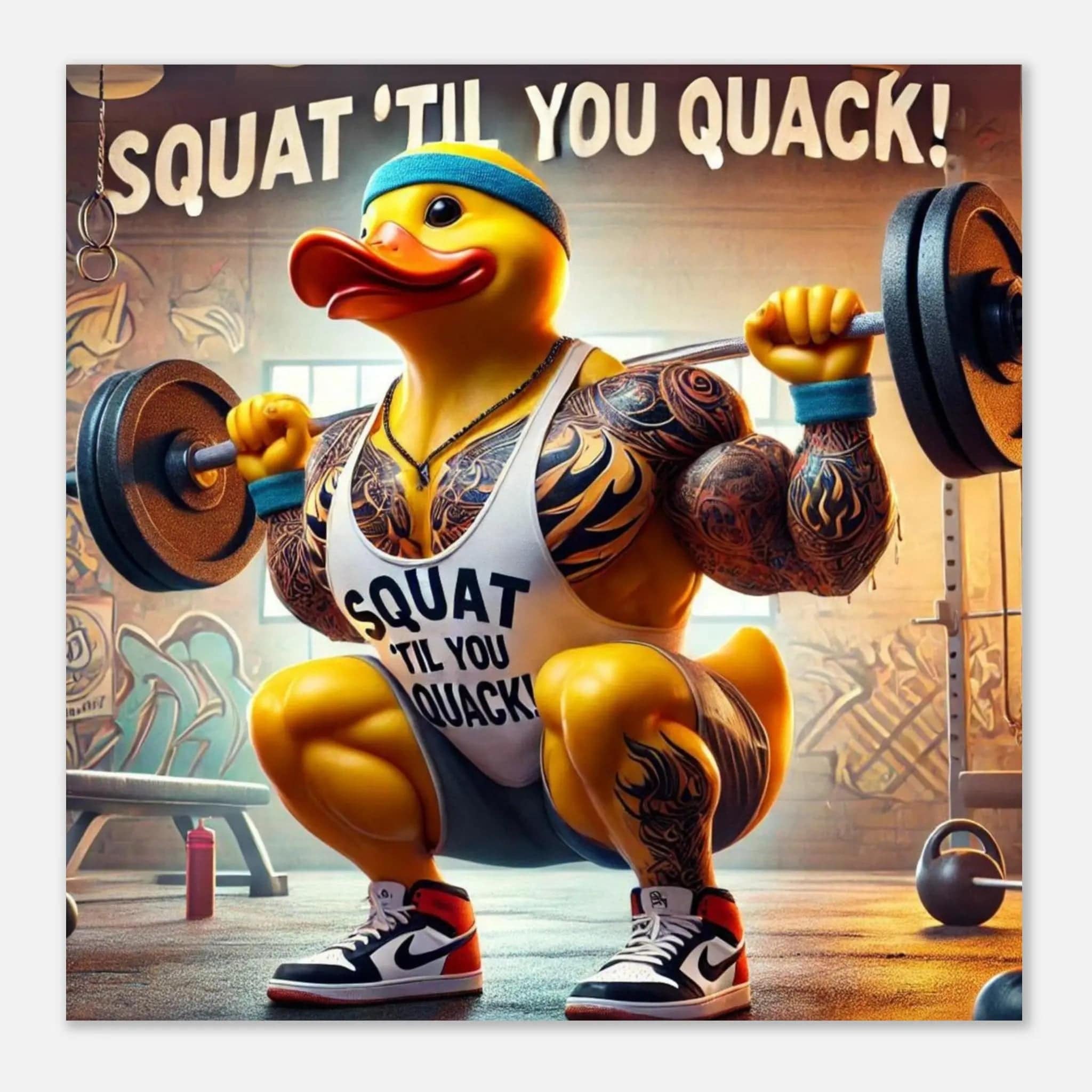 Squat 'til you quack | Foam Square - The Duck Yard